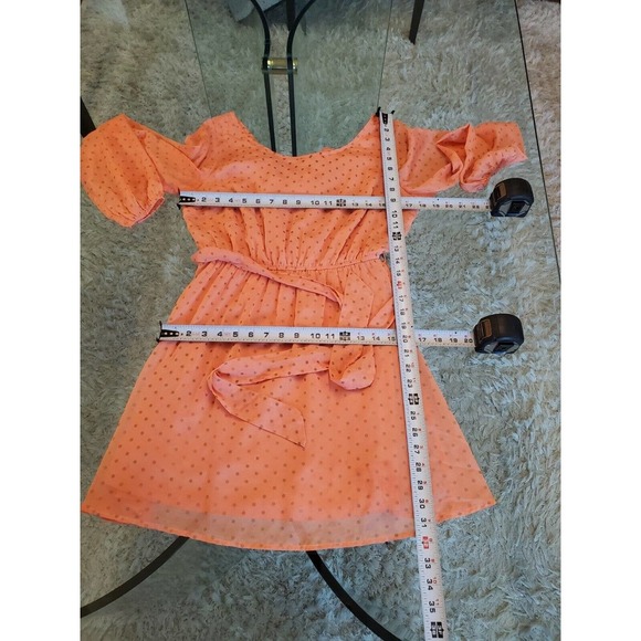Umgee Women Orange Cotton Round Neck Long Sleeve Casual Knee Length Dress Size M - Picture 8 of 13